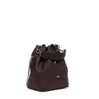 Sac seau S Ninon en cuir grainé - Chocolat
