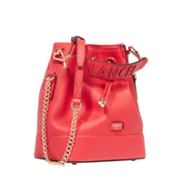 Petit sac seau Ninon en cuir grainé - Rouge Baiser