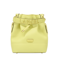 Petit sac seau Ninon en cuir grainé - Citron Vert