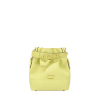 Petit sac seau Ninon en cuir grainé - Citron Vert
