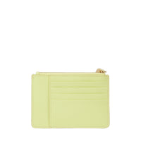 L Premier Flirt zipped card case in grained leather - Lime