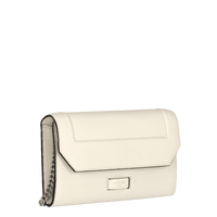 Portefeuille chaîne Ninon en cuir grainé - Neige