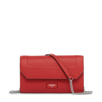 Portefeuille chaîne Ninon en cuir grainé - Rouge Lancel
