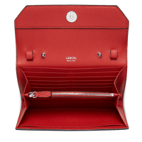 Portefeuille chaîne Ninon en cuir grainé - Rouge Lancel