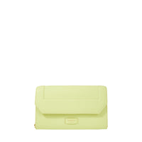 Portefeuille chaîne Ninon en cuir grainé - Citron Vert