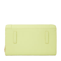Portefeuille chaîne Ninon en cuir grainé - Citron Vert