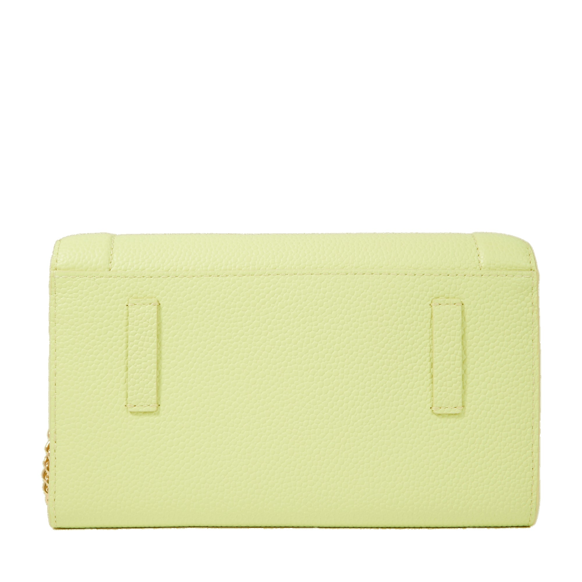 Portefeuille chaîne Ninon en cuir grainé - Citron Vert