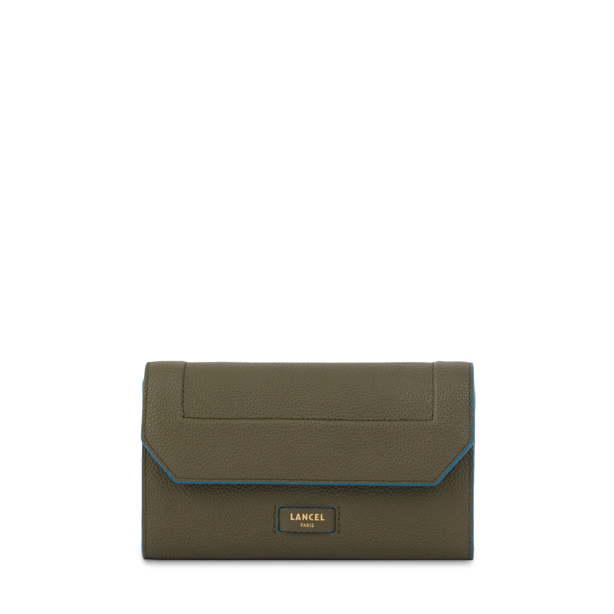 Portefeuille chaîne Ninon en cuir grainé - Kaki foncéoncé