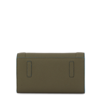 Portefeuille chaîne Ninon en cuir grainé - Kaki foncéoncé