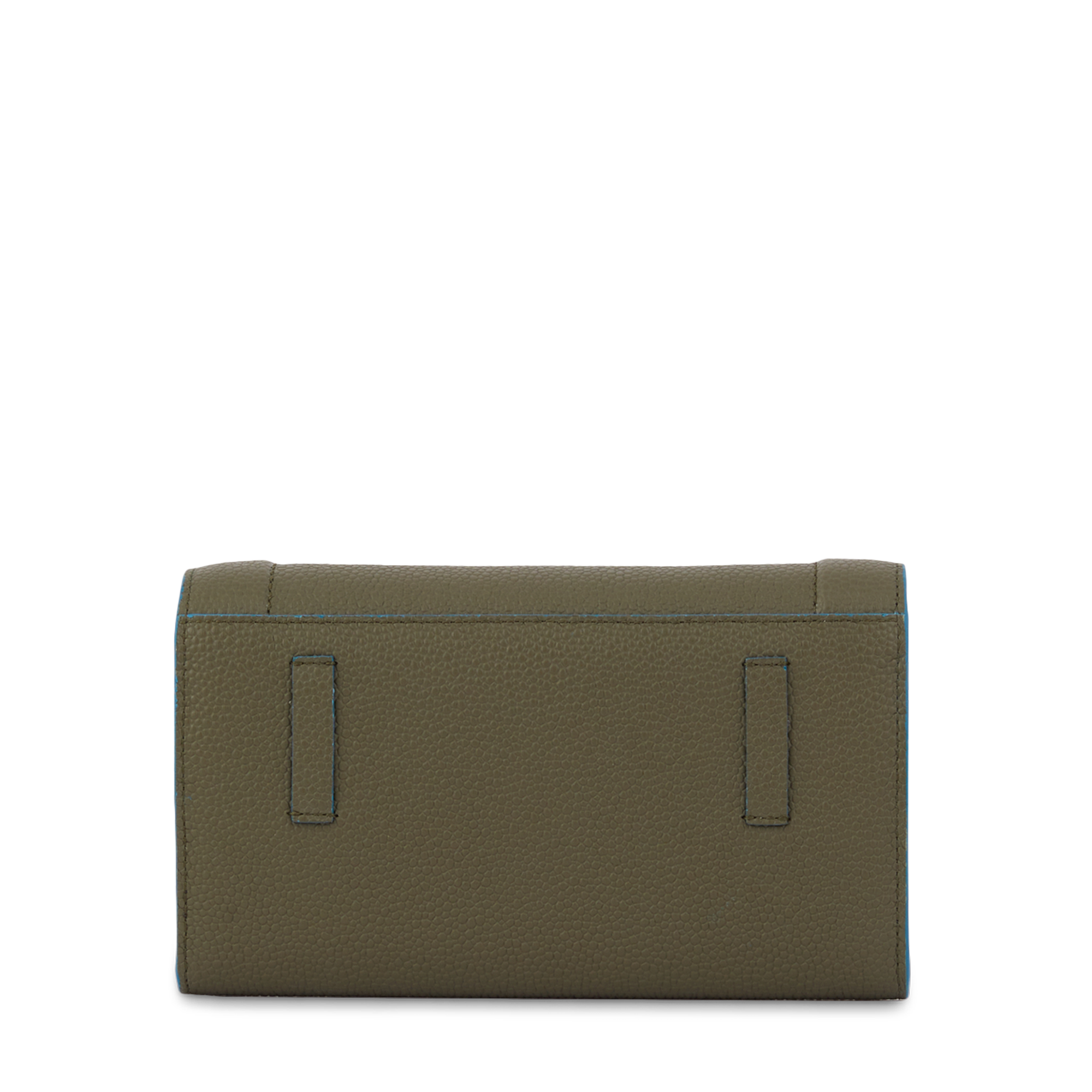 Portefeuille chaîne Ninon en cuir grainé - Kaki foncéoncé