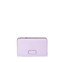 Portefeuille rectangulaire zippé Ninon en cuir grainé - Lilas