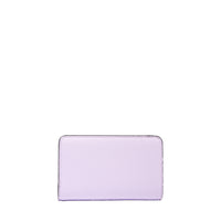 Portefeuille rectangulaire zippé Ninon en cuir grainé - Lilas