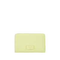 Portefeuille rectangulaire zip Ninon en cuir - Citron Vert