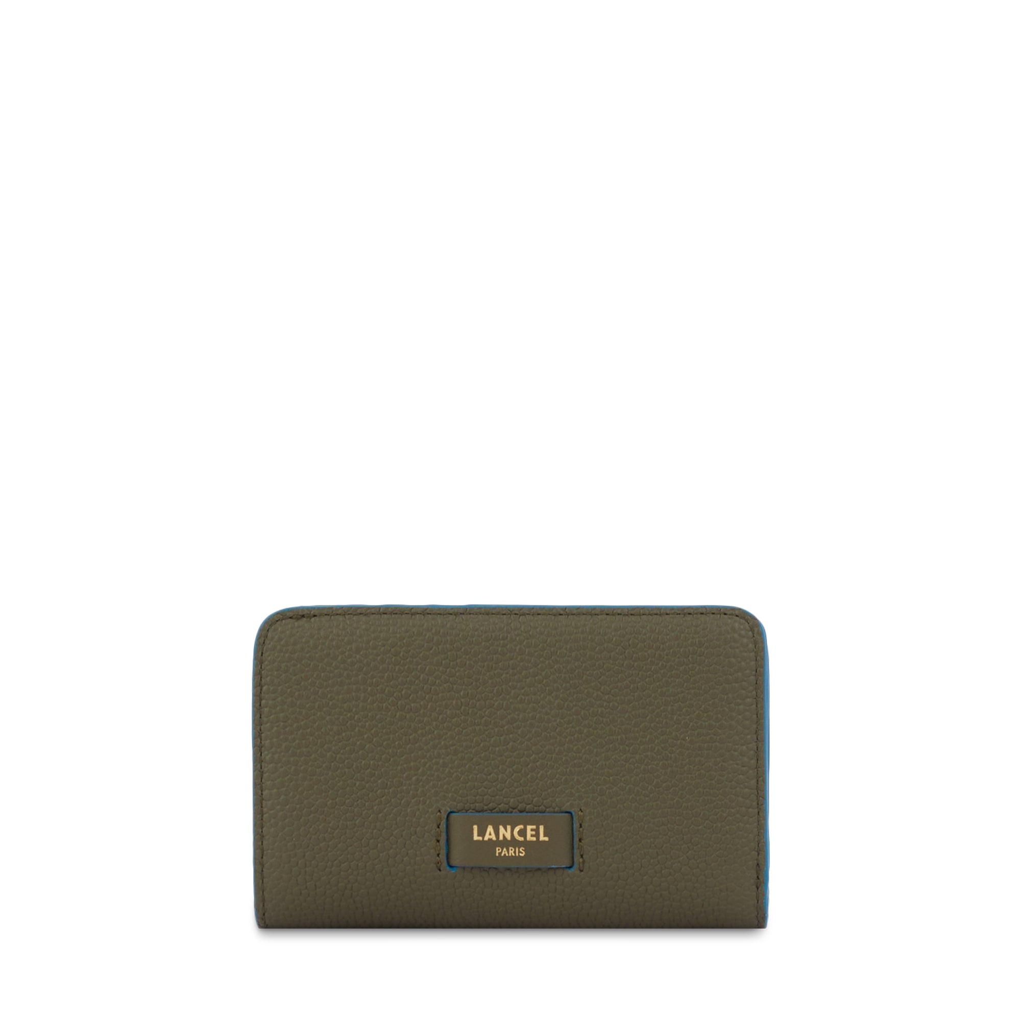 Portefeuille rectangulaire zip Ninon en cuir grainé - Kaki foncéoncé