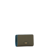 Portefeuille rectangulaire zip Ninon en cuir grainé - Kaki foncéoncé