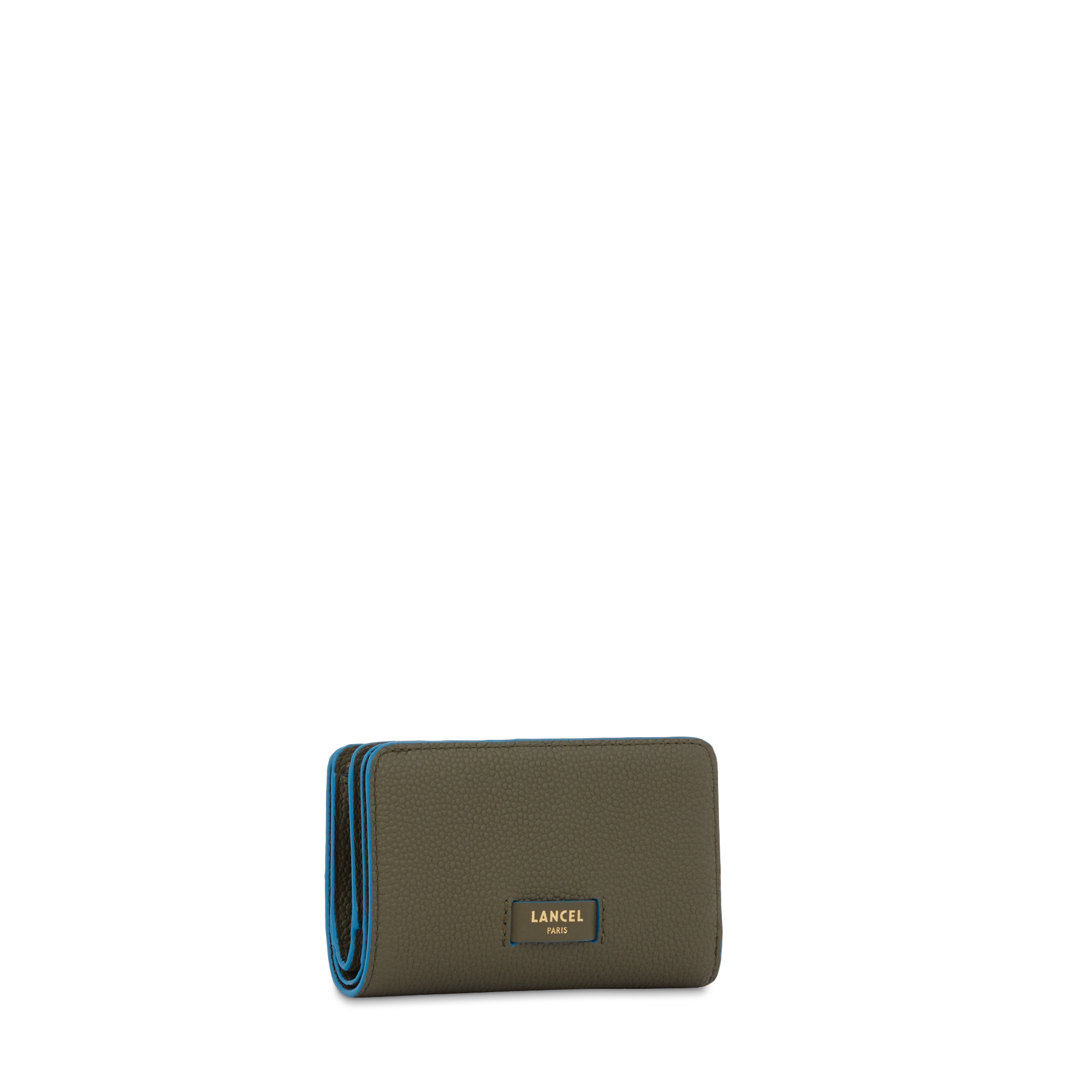 Portefeuille rectangulaire zip Ninon en cuir grainé - Kaki foncéoncé
