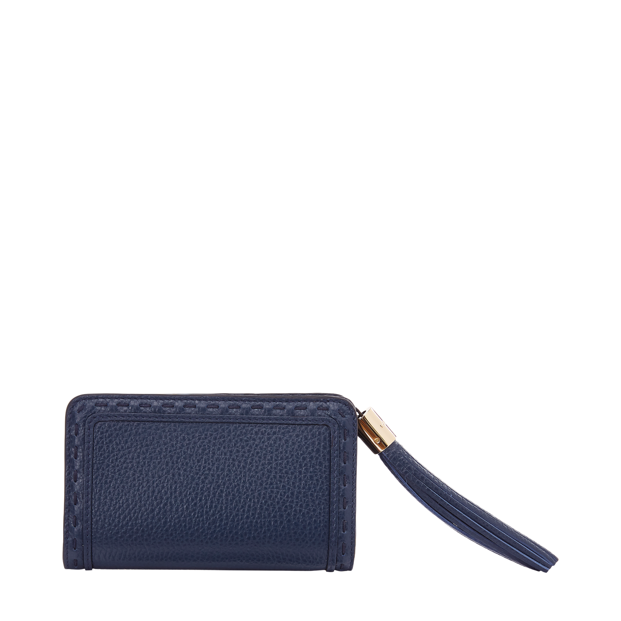 Portefeuille Premier Flirt zip en cuir grainé - Bleu pétrole