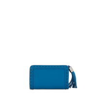Portefeuille Premier Flirt zip en cuir grainé - Cobalt