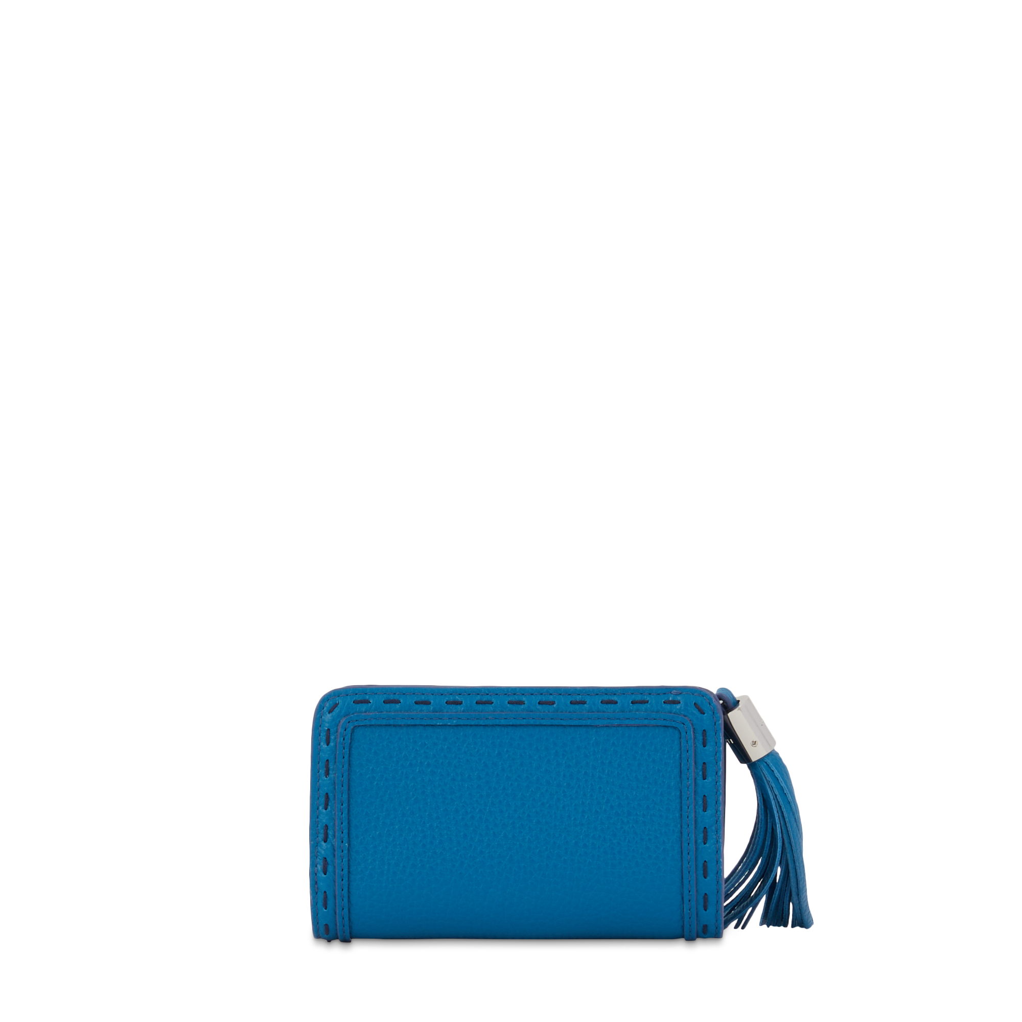Portefeuille Premier Flirt zip en cuir grainé - Cobalt