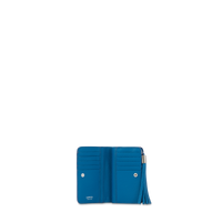 Portefeuille Premier Flirt zip en cuir grainé - Cobalt