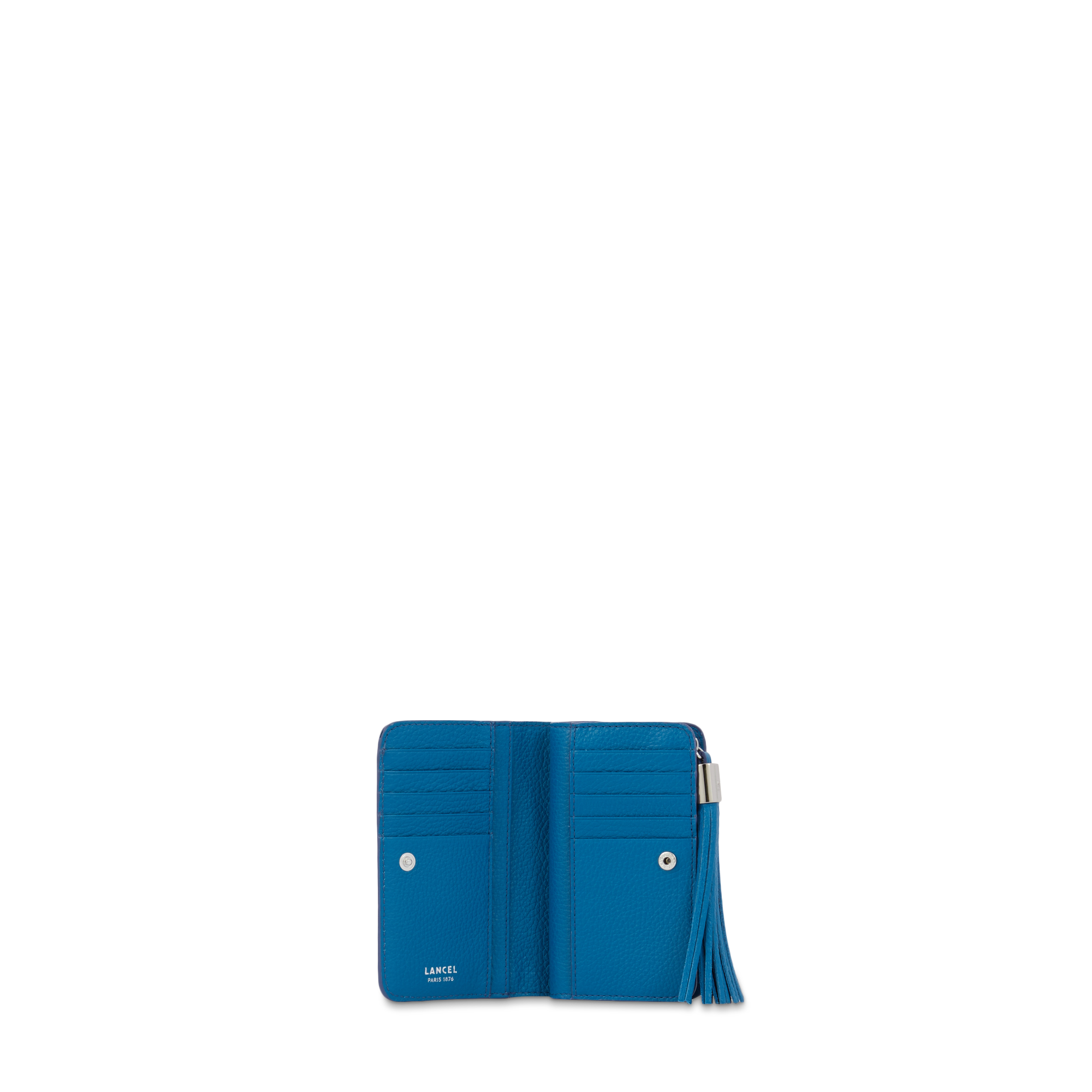 Portefeuille Premier Flirt zip en cuir grainé - Cobalt