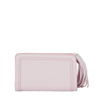 Portefeuille Premier Flirt zip en cuir grainé - Rose Dragee