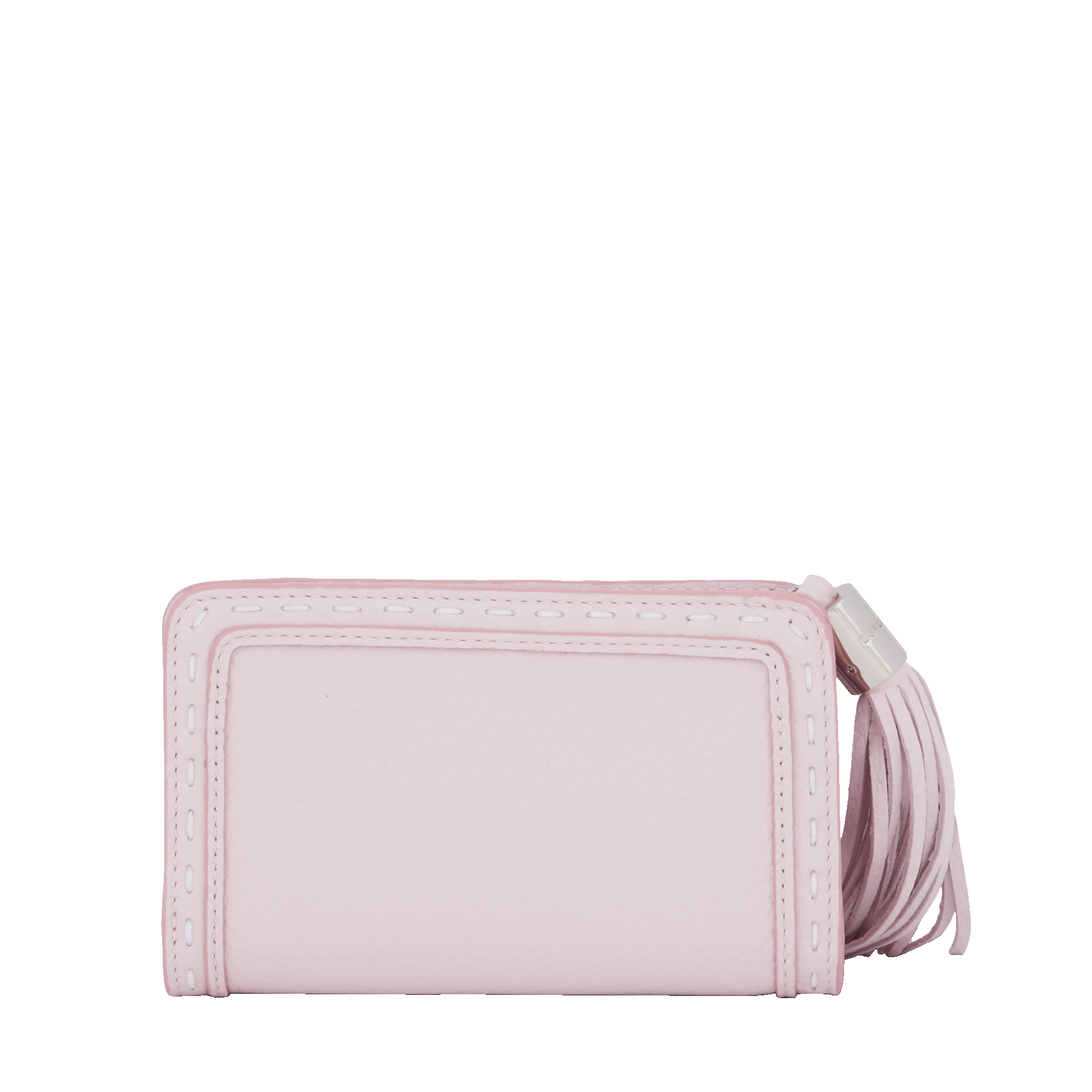 Portefeuille Premier Flirt zip en cuir grainé - Rose Dragee