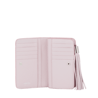 Portefeuille Premier Flirt zip en cuir grainé - Rose Dragee