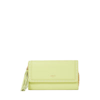 Portefeuille chaîne Premier Flirt en cuir grainé - Citron Vert