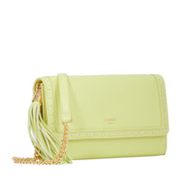 Portefeuille chaîne Premier Flirt en cuir grainé - Citron Vert