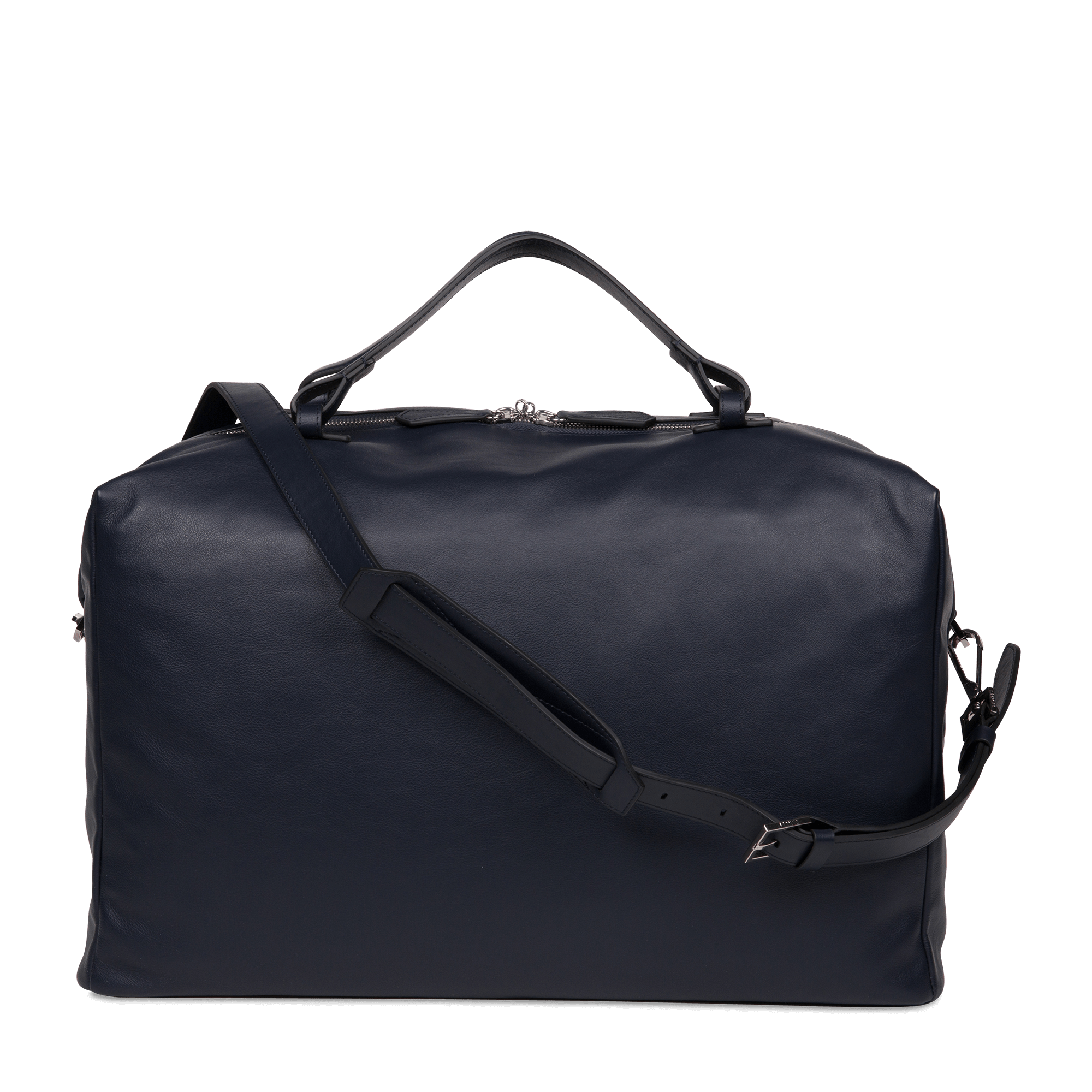 Sac de voyage Neo Pop en cuir lisse - Bleu Marine