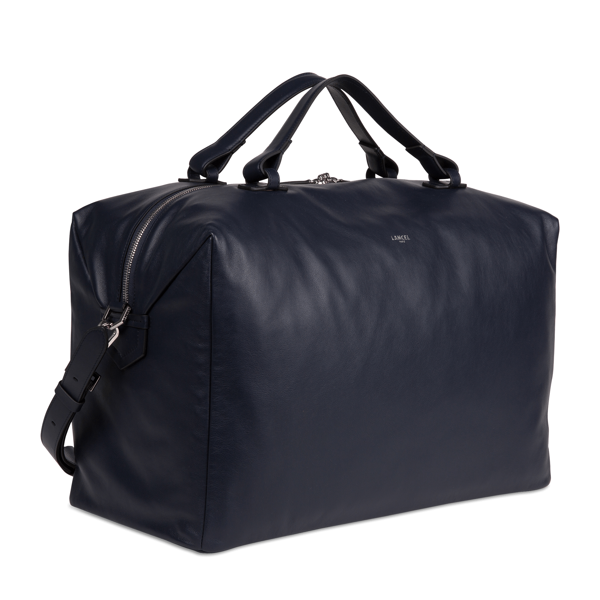 Sac de voyage Neo Pop en cuir lisse - Bleu Marine