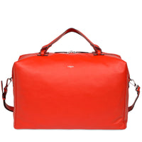 Sac de voyage Neo Pop en cuir lisse - Rouge Coquelicot