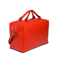 Neo Pop travel bag in smooth leather - Poppy Red