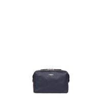Trousse toilette Néo Pop M en cuir lisse - Bleu Marine