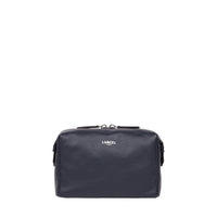Trousse toilette M Néo Pop en cuir lisse - Bleu Marine