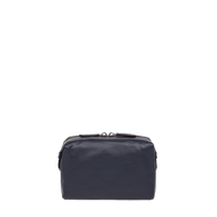 Trousse toilette Néo Pop M en cuir lisse - Bleu Marine