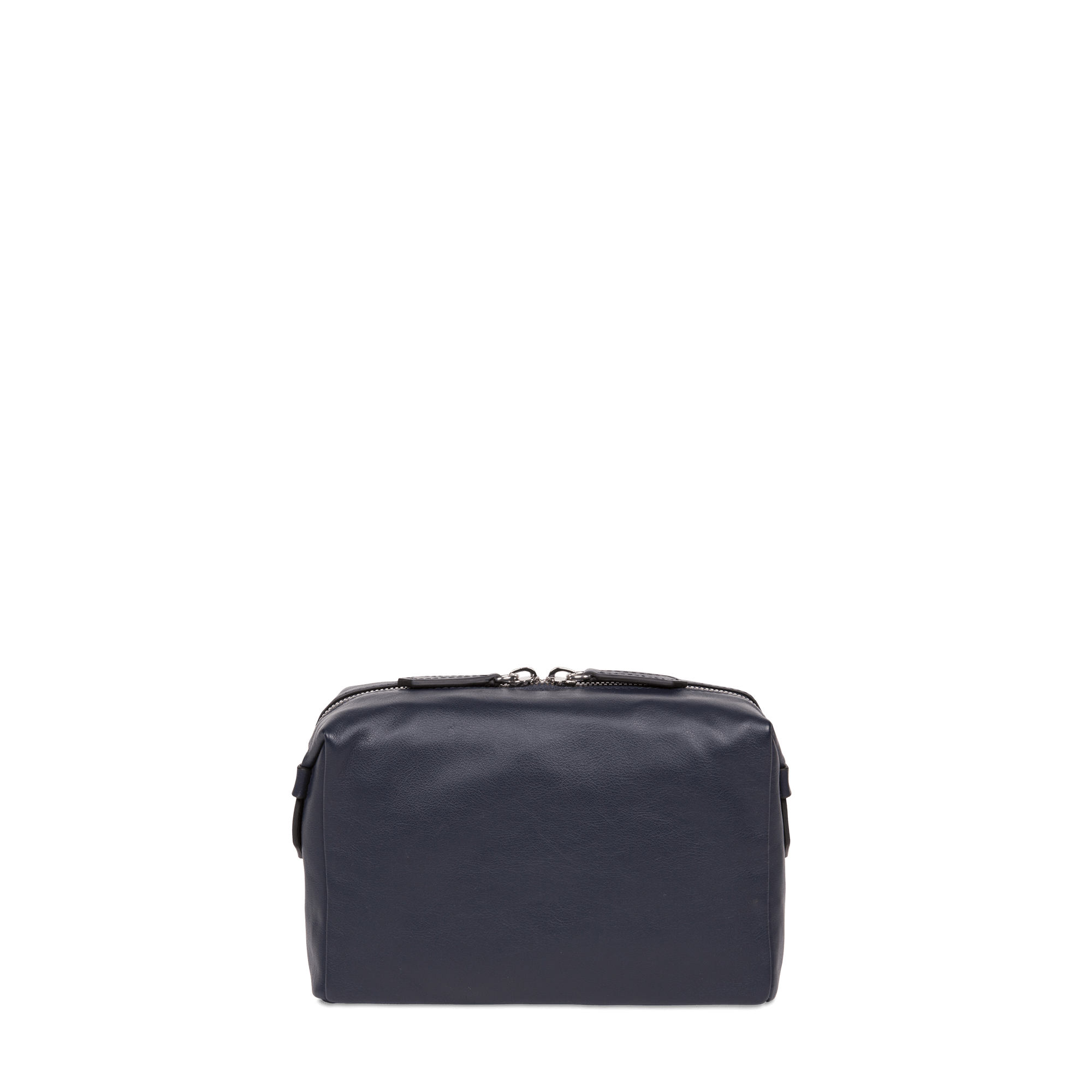 Trousse toilette Néo Pop M en cuir lisse - Bleu Marine