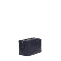 Trousse toilette Néo Pop M en cuir lisse - Bleu Marine