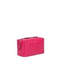 Trousse toilette Néo Pop M en cuir lisse - Fuchsia