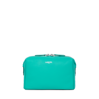 Trousse toilette Néo Pop M en cuir lisse - Émeraude
