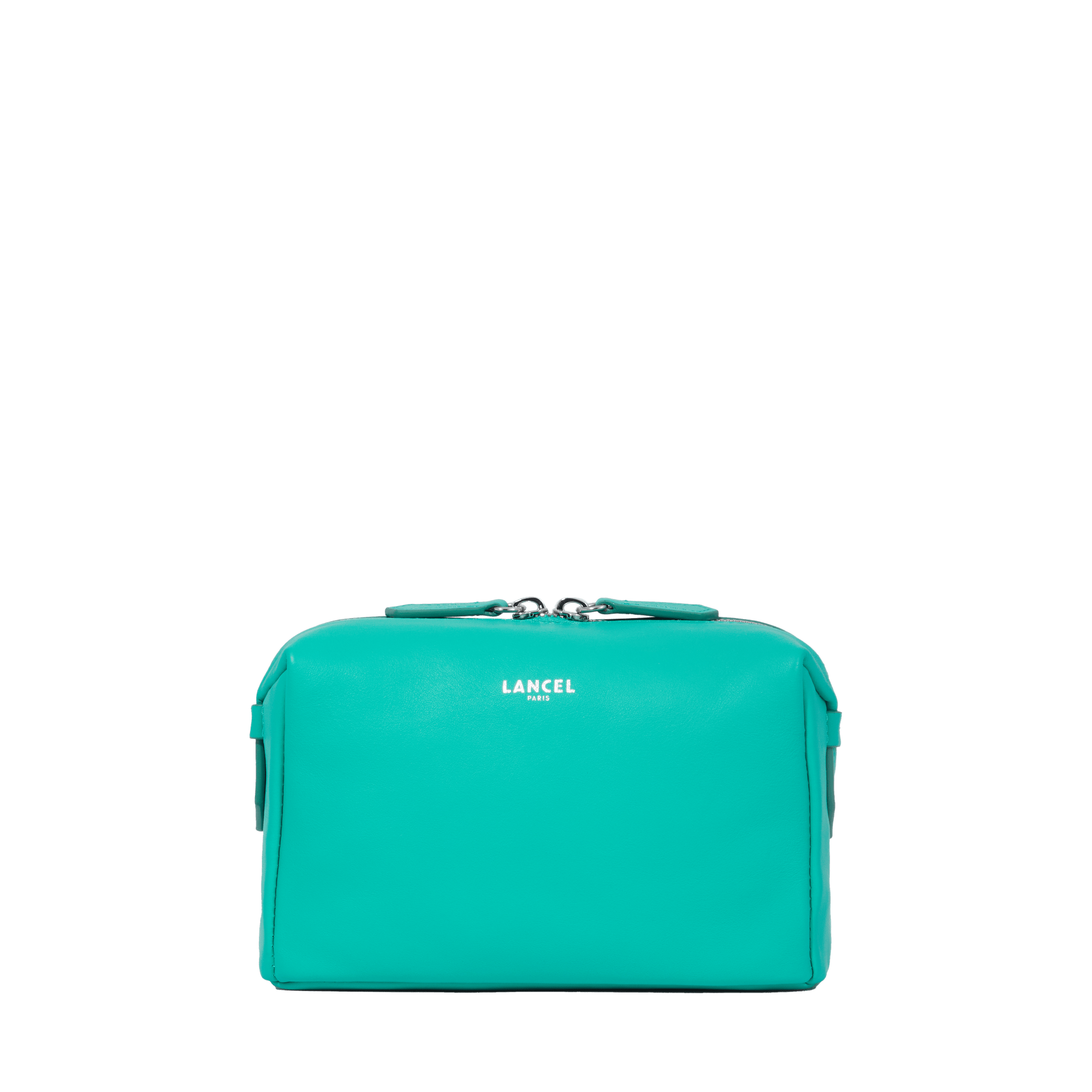 Trousse toilette Néo Pop M en cuir lisse - Émeraude