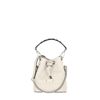 Mini sac seau Ninon en cuir grainé - Neige