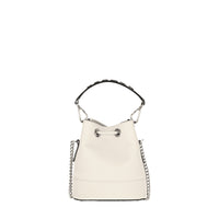 Mini sac seau Ninon en cuir grainé - Neige