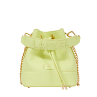 Mini sac seau Ninon en cuir grainé - Citron Vert