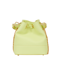 Mini sac seau Ninon en cuir grainé - Citron Vert