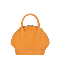 Sac porté main M Macaron en cuir - Mandarine