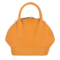 Sac porté main M Macaron en cuir - Mandarine