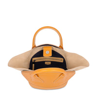 Sac porté main M Macaron en cuir - Mandarine