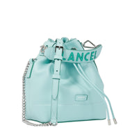 Sac seau S Ninon en cuir grainé - Menthe & Emeraude